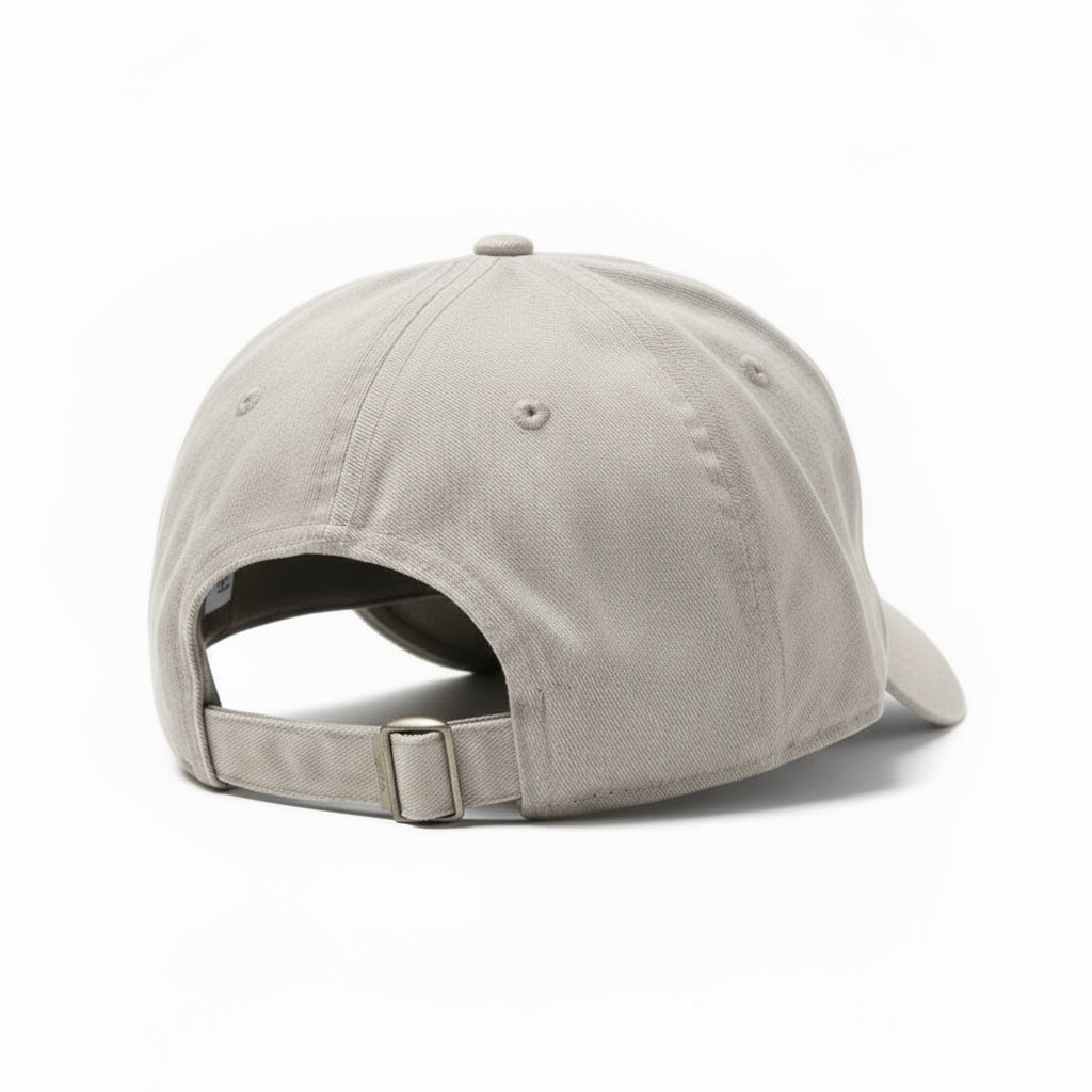 Grey baseball hat with white background