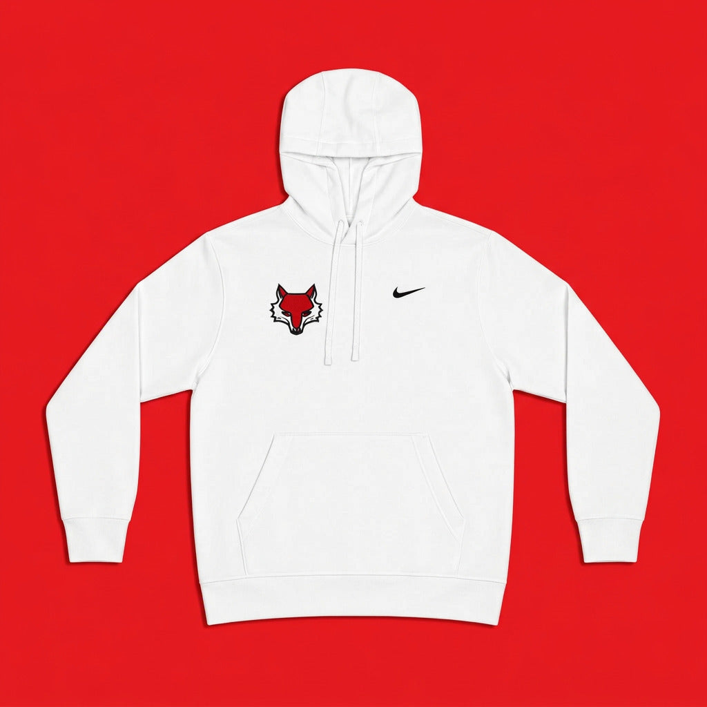 White Fox Head Hoodie