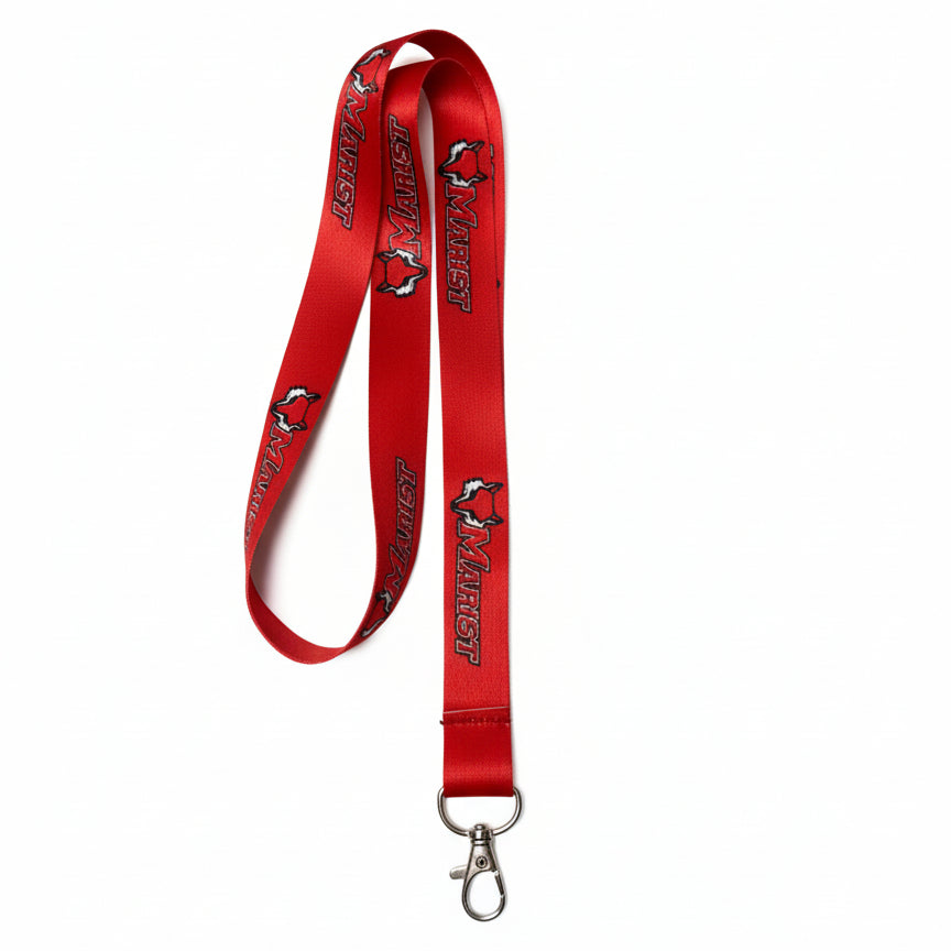 red marist lanyard on white background