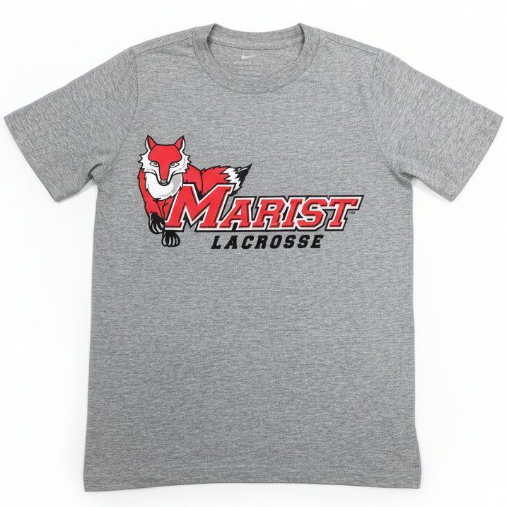 grey marist shirt with marist logo and lacrosse text on white background